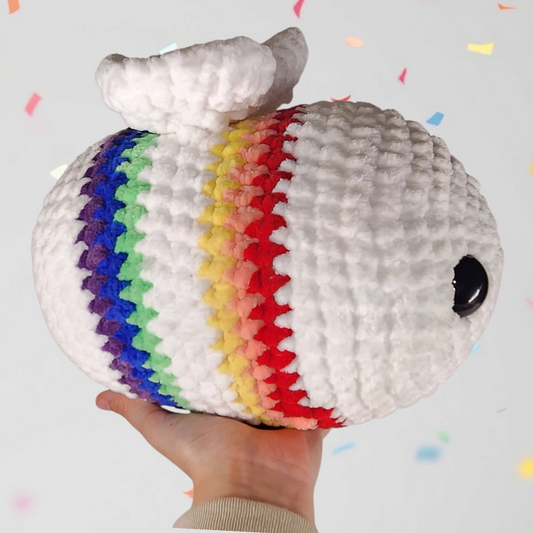 Handmade Crocheted Rainbow Bee