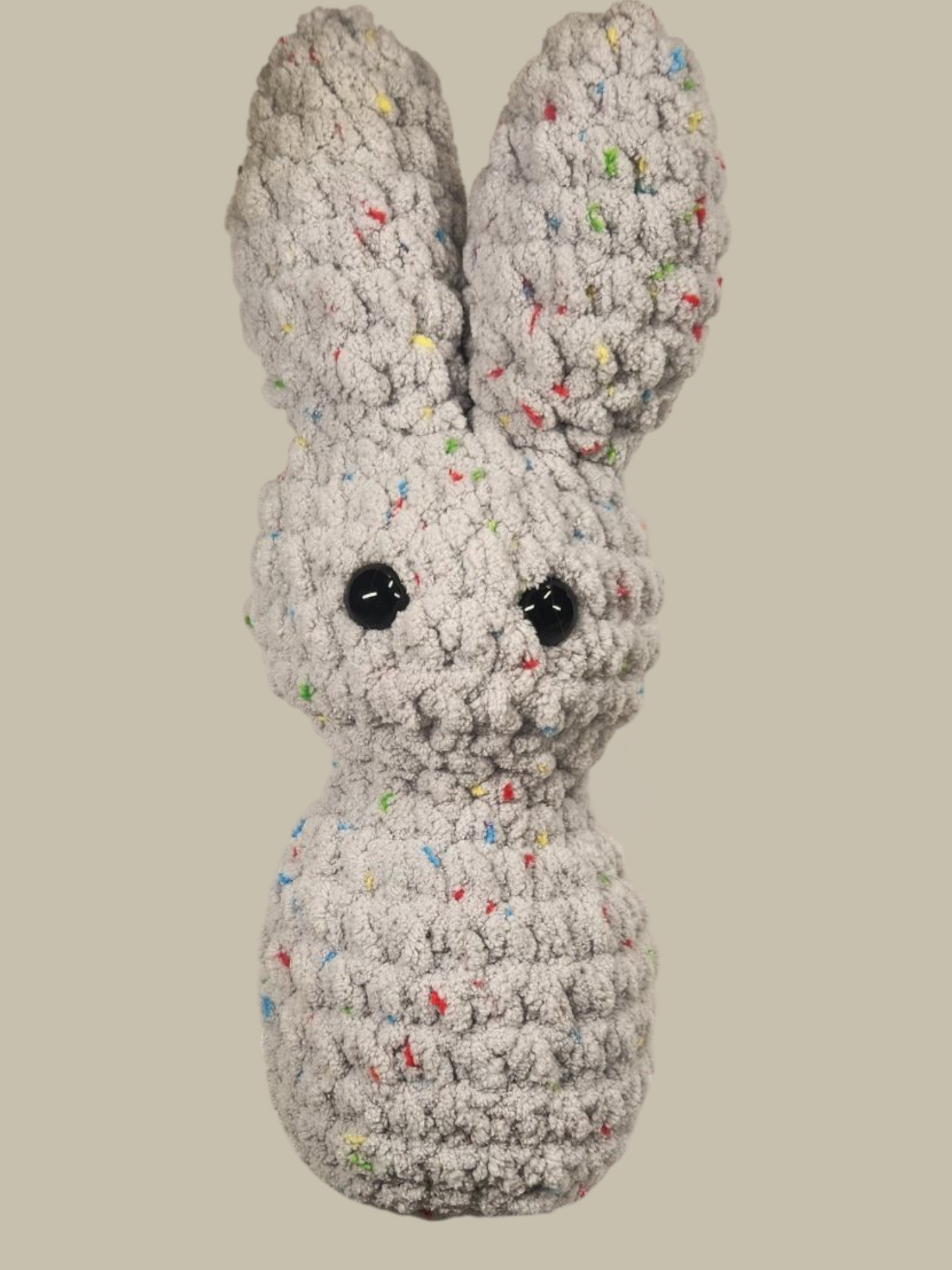 Handmade Crochet Light grey Bunny Peep – Soft & Fluffy Plush Toy