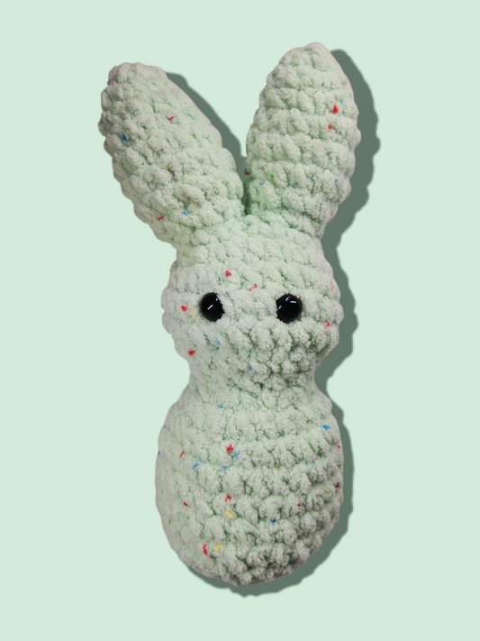 Handmade Crochet Mint green Bunny Peep – Soft &amp; Fluffy Plush Toy